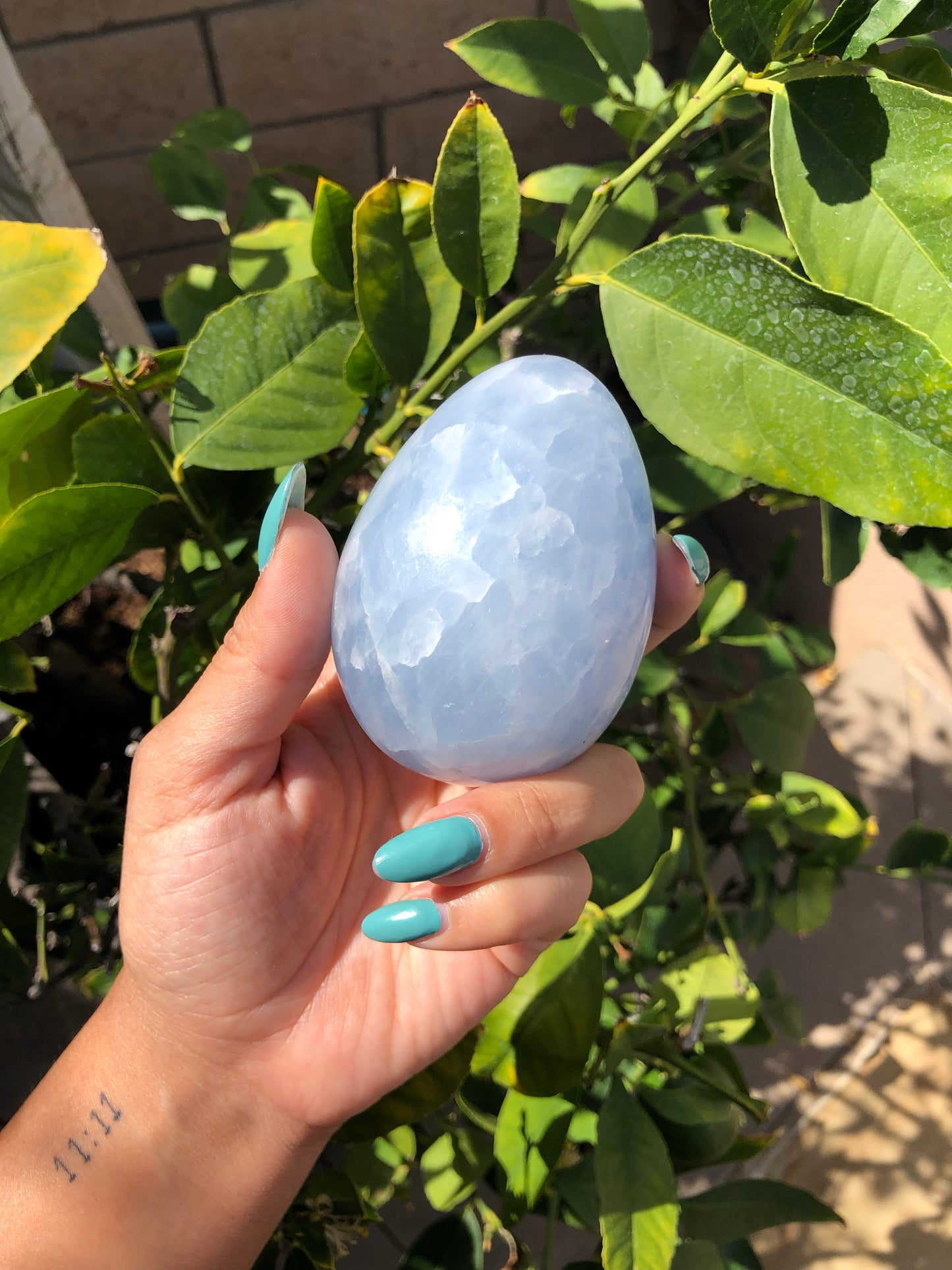 Blue Calcite Egg